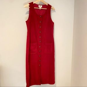 Talbot Red Faux Suede Red Midi Dress Size 6